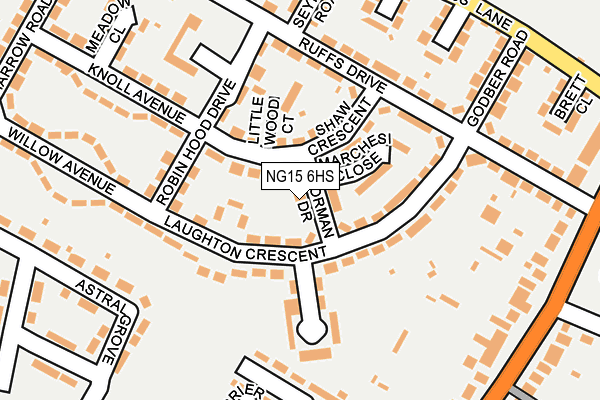 NG15 6HS map - OS OpenMap – Local (Ordnance Survey)