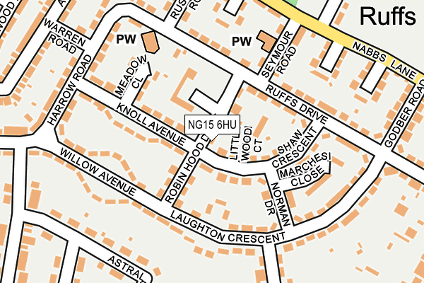NG15 6HU map - OS OpenMap – Local (Ordnance Survey)