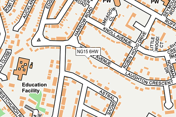 NG15 6HW map - OS OpenMap – Local (Ordnance Survey)