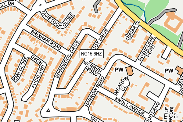 NG15 6HZ map - OS OpenMap – Local (Ordnance Survey)