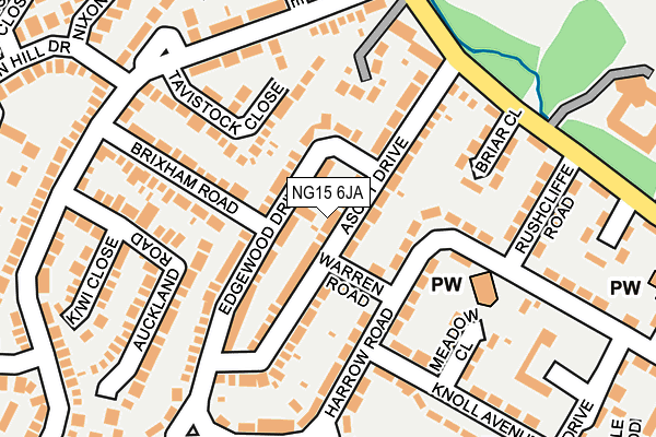 NG15 6JA map - OS OpenMap – Local (Ordnance Survey)