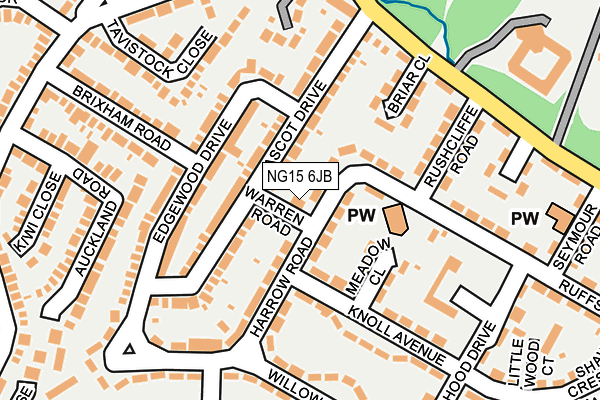 NG15 6JB map - OS OpenMap – Local (Ordnance Survey)