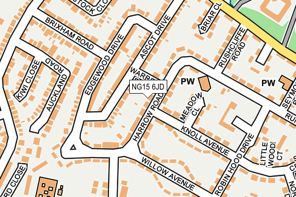 NG15 6JD map - OS OpenMap – Local (Ordnance Survey)