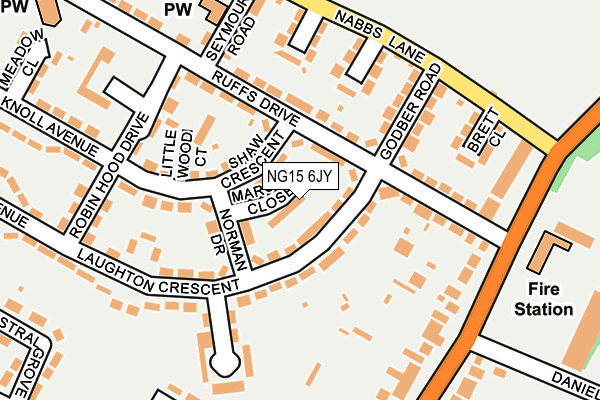 NG15 6JY map - OS OpenMap – Local (Ordnance Survey)
