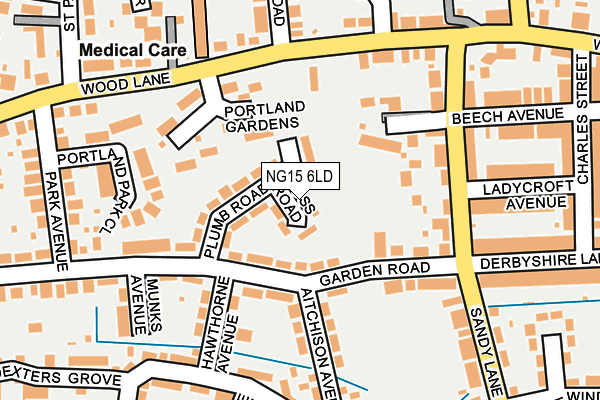 NG15 6LD map - OS OpenMap – Local (Ordnance Survey)
