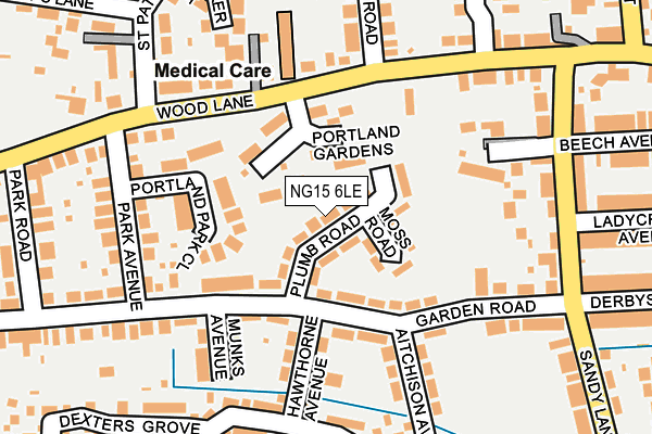 NG15 6LE map - OS OpenMap – Local (Ordnance Survey)