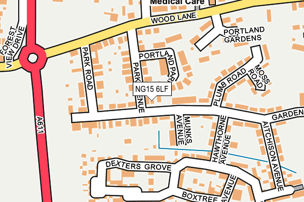 NG15 6LF map - OS OpenMap – Local (Ordnance Survey)