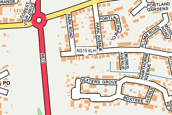 NG15 6LH map - OS OpenMap – Local (Ordnance Survey)