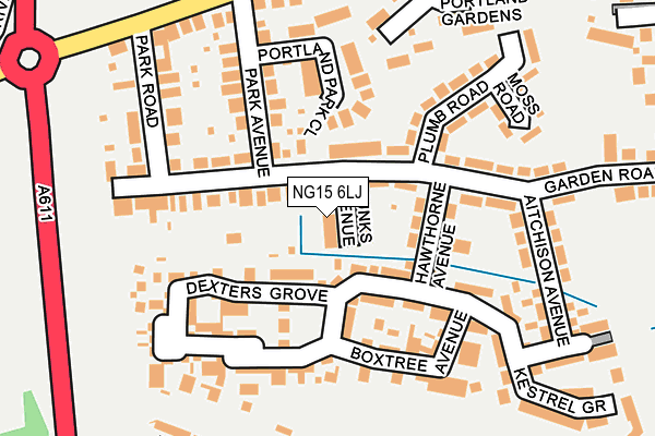 NG15 6LJ map - OS OpenMap – Local (Ordnance Survey)