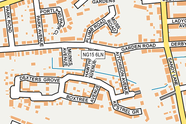 NG15 6LN map - OS OpenMap – Local (Ordnance Survey)