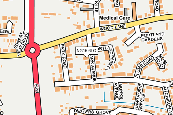 NG15 6LQ map - OS OpenMap – Local (Ordnance Survey)