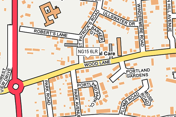 NG15 6LR map - OS OpenMap – Local (Ordnance Survey)
