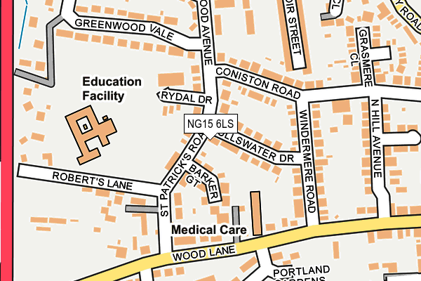 NG15 6LS map - OS OpenMap – Local (Ordnance Survey)
