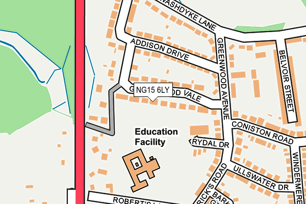 NG15 6LY map - OS OpenMap – Local (Ordnance Survey)