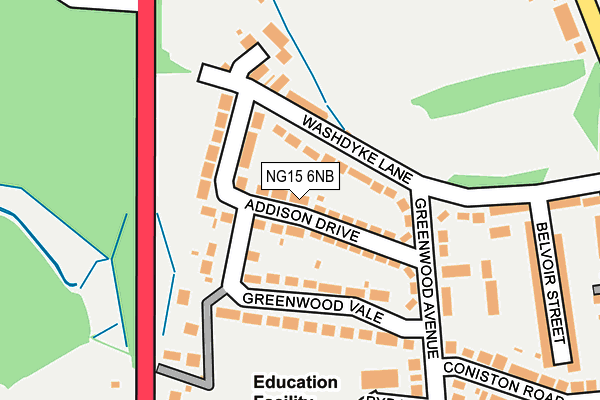 NG15 6NB map - OS OpenMap – Local (Ordnance Survey)