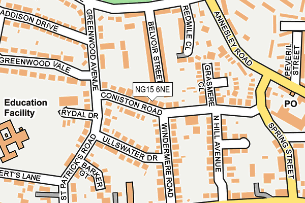 NG15 6NE map - OS OpenMap – Local (Ordnance Survey)