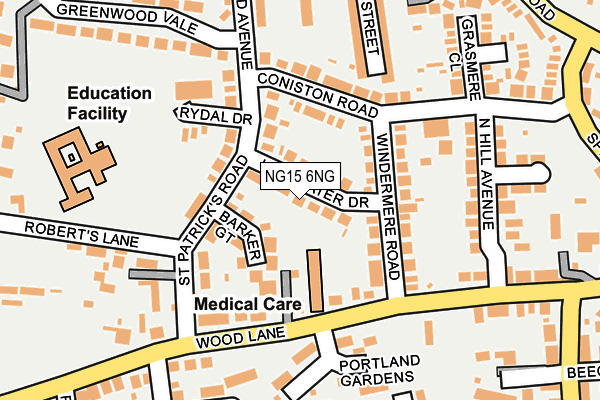 NG15 6NG map - OS OpenMap – Local (Ordnance Survey)