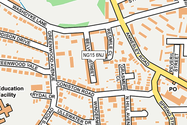 NG15 6NJ map - OS OpenMap – Local (Ordnance Survey)