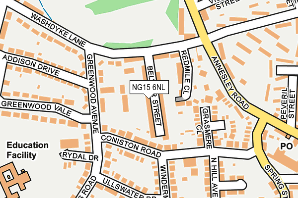 NG15 6NL map - OS OpenMap – Local (Ordnance Survey)