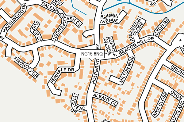 NG15 6NQ map - OS OpenMap – Local (Ordnance Survey)