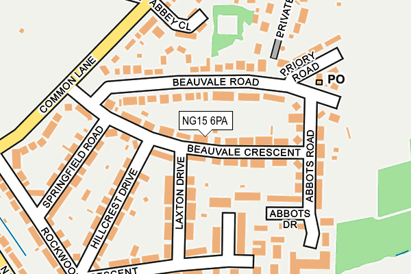 NG15 6PA map - OS OpenMap – Local (Ordnance Survey)