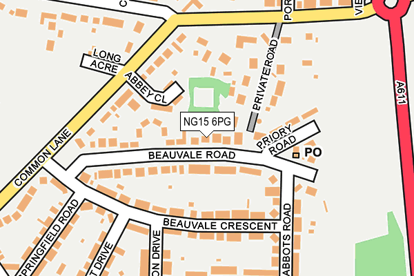 NG15 6PG map - OS OpenMap – Local (Ordnance Survey)