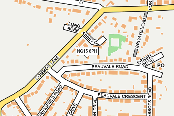 NG15 6PH map - OS OpenMap – Local (Ordnance Survey)
