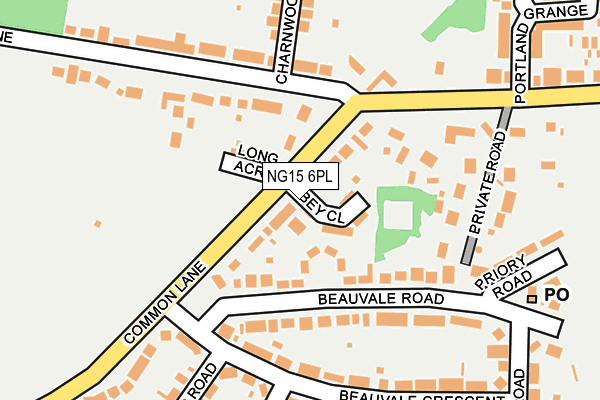 NG15 6PL map - OS OpenMap – Local (Ordnance Survey)