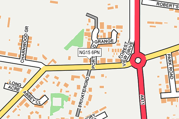 NG15 6PN map - OS OpenMap – Local (Ordnance Survey)