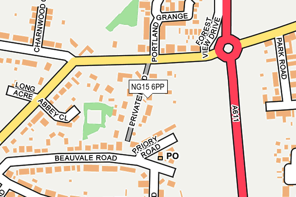 NG15 6PP map - OS OpenMap – Local (Ordnance Survey)