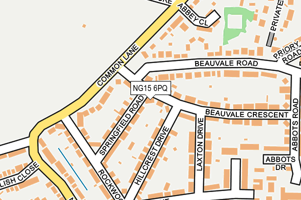 NG15 6PQ map - OS OpenMap – Local (Ordnance Survey)