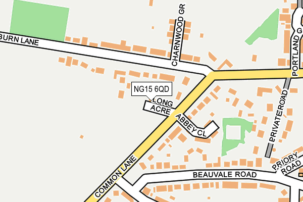 NG15 6QD map - OS OpenMap – Local (Ordnance Survey)
