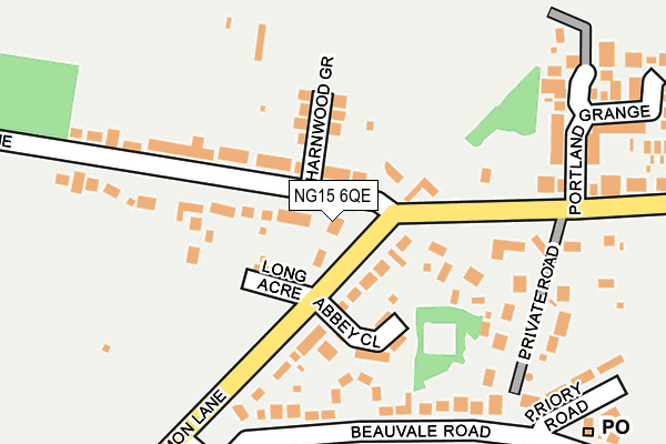NG15 6QE map - OS OpenMap – Local (Ordnance Survey)
