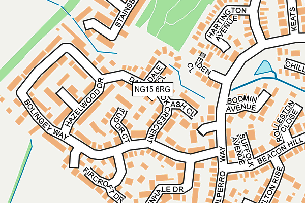 NG15 6RG map - OS OpenMap – Local (Ordnance Survey)