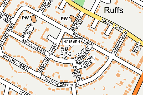 NG15 6RH map - OS OpenMap – Local (Ordnance Survey)