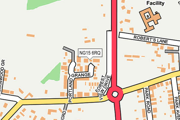 NG15 6RQ map - OS OpenMap – Local (Ordnance Survey)
