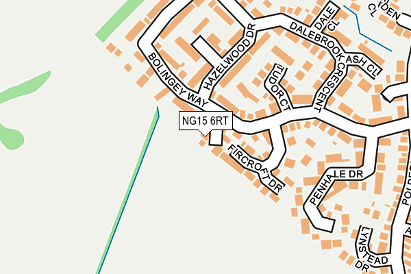 NG15 6RT map - OS OpenMap – Local (Ordnance Survey)