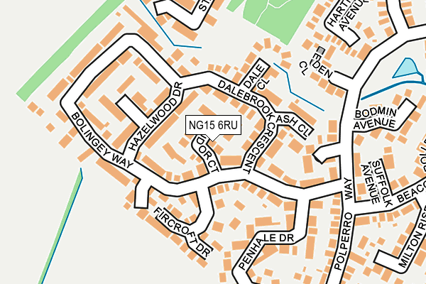 NG15 6RU map - OS OpenMap – Local (Ordnance Survey)