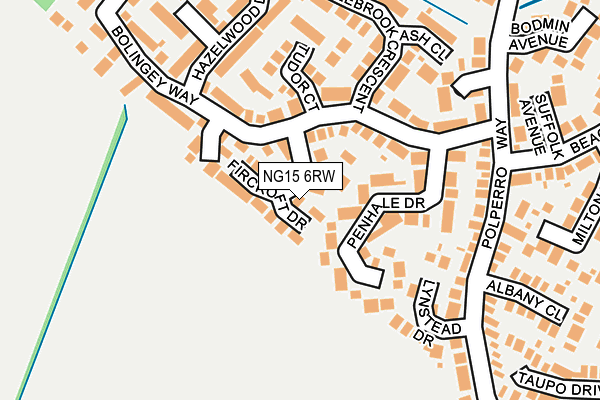 NG15 6RW map - OS OpenMap – Local (Ordnance Survey)