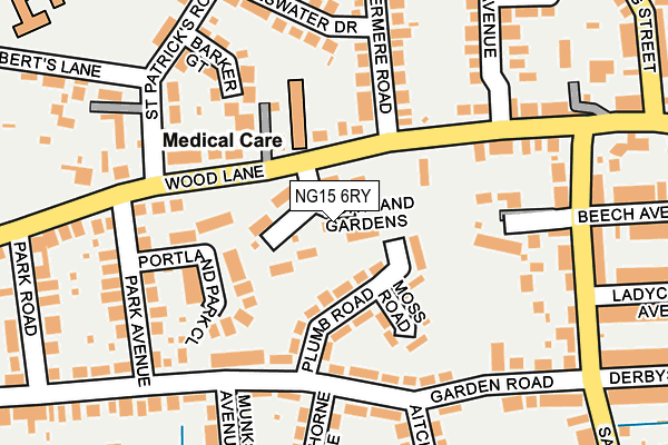 NG15 6RY map - OS OpenMap – Local (Ordnance Survey)