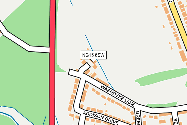 NG15 6SW map - OS OpenMap – Local (Ordnance Survey)