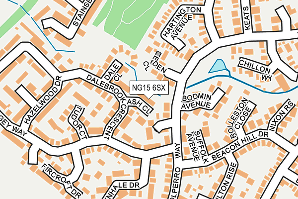 NG15 6SX map - OS OpenMap – Local (Ordnance Survey)