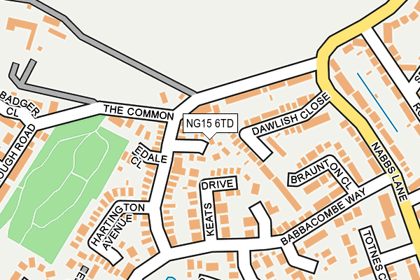 NG15 6TD map - OS OpenMap – Local (Ordnance Survey)