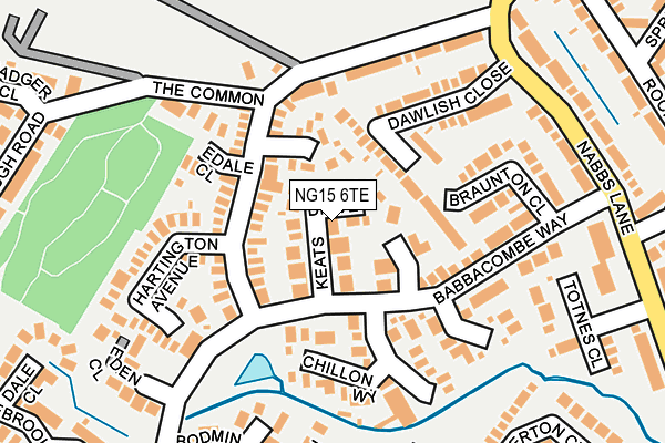 NG15 6TE map - OS OpenMap – Local (Ordnance Survey)
