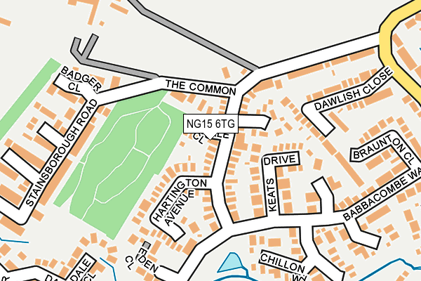 NG15 6TG map - OS OpenMap – Local (Ordnance Survey)