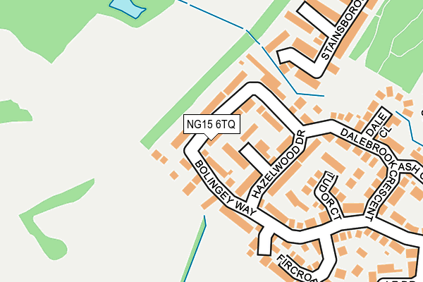 NG15 6TQ map - OS OpenMap – Local (Ordnance Survey)