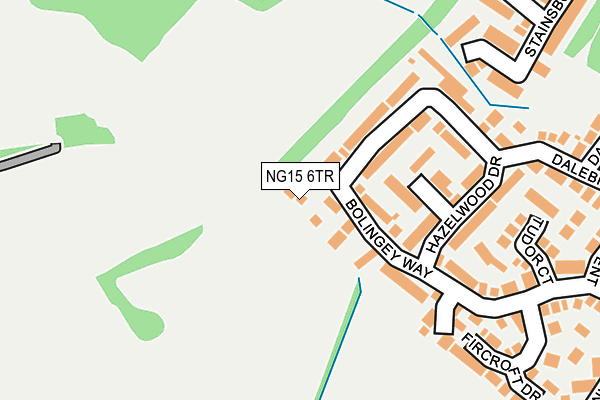 NG15 6TR map - OS OpenMap – Local (Ordnance Survey)