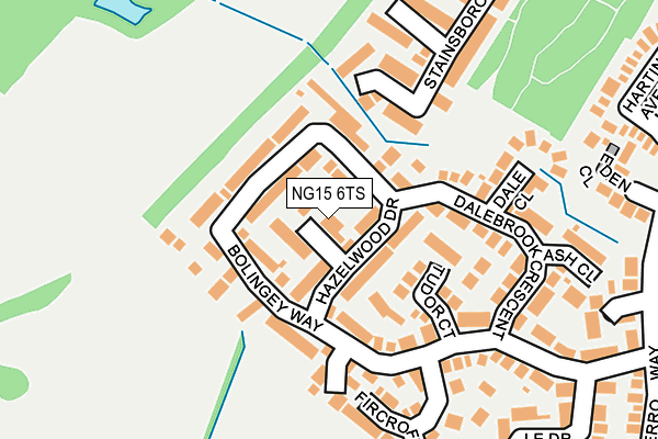 NG15 6TS map - OS OpenMap – Local (Ordnance Survey)