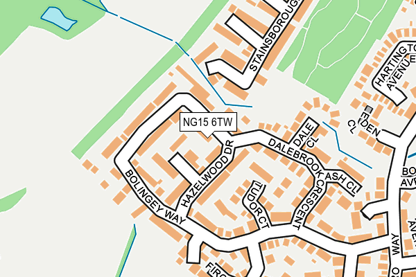 NG15 6TW map - OS OpenMap – Local (Ordnance Survey)