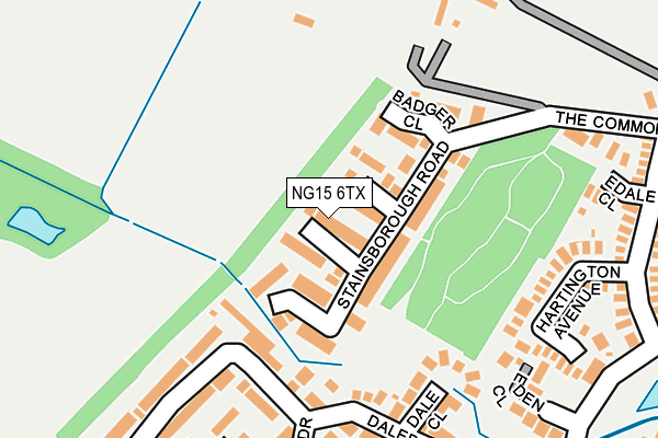 NG15 6TX map - OS OpenMap – Local (Ordnance Survey)